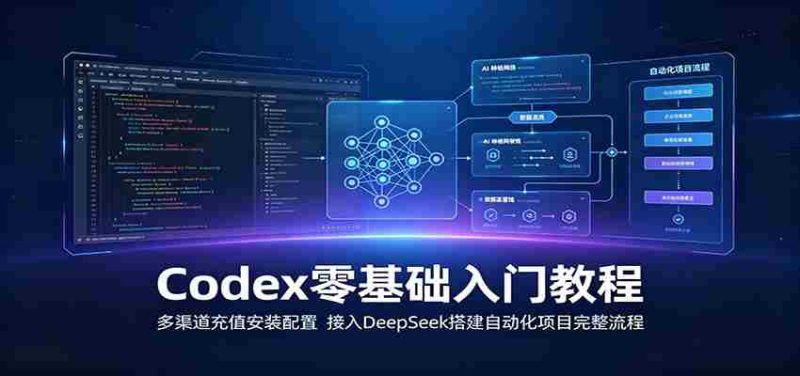 Codex零基础入门教程:多渠道充值安装配置,接入DeepSeek搭建自动化项目完整流程-一起发
