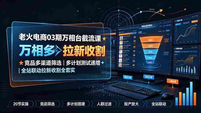 (19431期)老火电商03期万相台截流课:竞品多渠道筛选|多计划测试递增|全站联动拉新收割全套实操教学-一起发