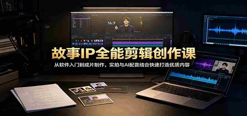 故事IP全能剪辑创作课：从软件入门到成片制作，实拍与AI配音结合快速打造优质内容-一起发