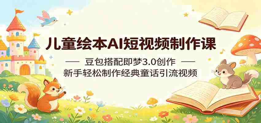 儿童绘本AI短视频制作课：豆包搭配即梦3.0创作，新手轻松制作经典童话引流视频-一起发