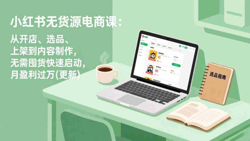 (19003期)小红书无货源电商课(6月22更新):从开店、选品、上架到内容制作,无需囤货快速启动,月盈利过万-一起发