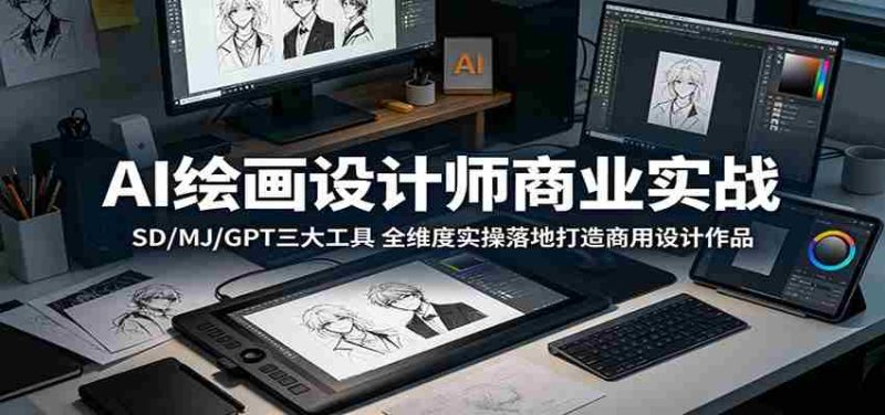 AI绘画设计师商业实战:SD/MJ/GPT三大工具,全维度实操落地打造商用设计作品-一起发