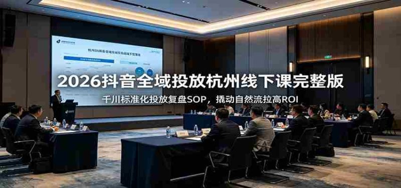 2026抖音全域投放杭州线下课完整版:千川标准化投放复盘SOP,撬动自然流拉高ROI-一起发