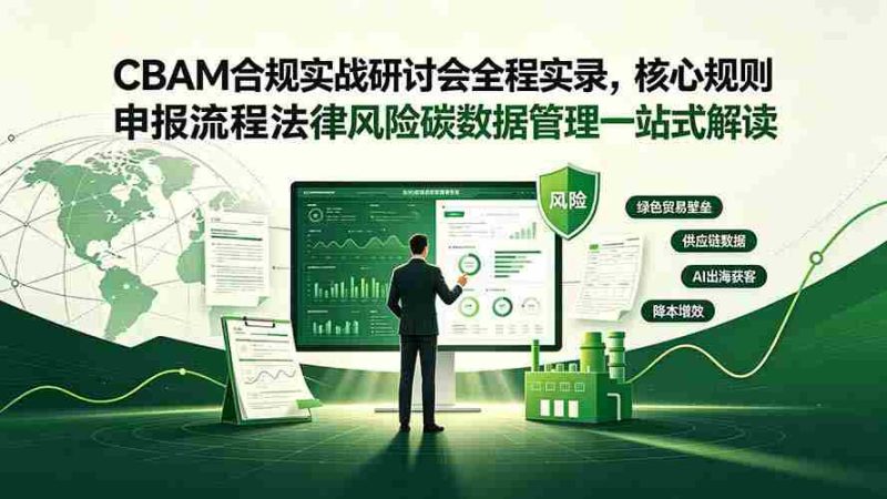 (19235期)CBAM合规实战研讨会全程实录,核心规则申报流程法律风险碳数据管理一站式解读-一起发