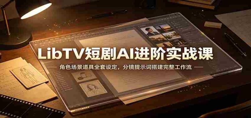 LibTV短剧AI进阶实战课:角色场景道具全套设定,分镜提示词搭建完整工作流-一起发