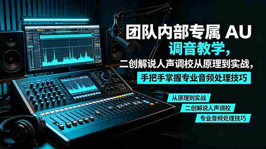 （19517期）某大佬团队内部专属 AU 调音教学，二创解说人声调校从原理到实战，手把手掌握专业音频处理技巧-一起发