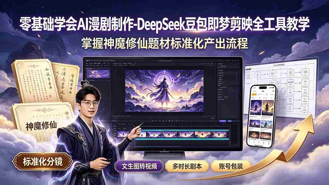 （19263期）零基础学会AI漫剧制作-DeepSeek豆包即梦剪映全工具教学，掌握神魔修仙题材标准化产出流程-一起发