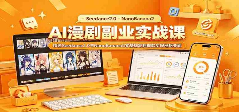 AI漫剧副业实战:Seedance2.0与NanoBanana2零基础复刻爆款实现涨粉变现-一起发