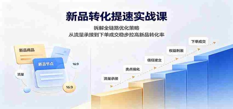 新品转化提速实战课：拆解全链路优化策略，从流量承接到下单成交稳步拉高新品转化率-一起发