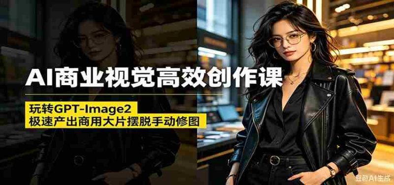 AI商业视觉高效创作课:玩转GPT-Image2,极速产出商用大片摆脱手动修图-一起发