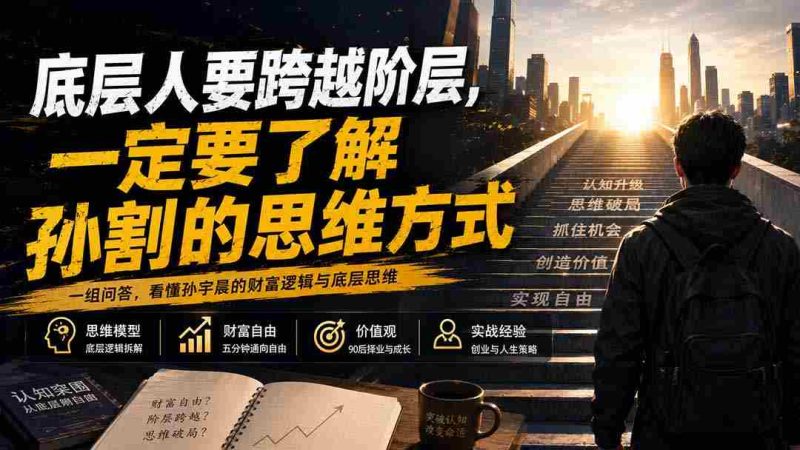 （20040期）付费文章：底层人要跨越阶层，一定要了解孙割的思维方式-一起发