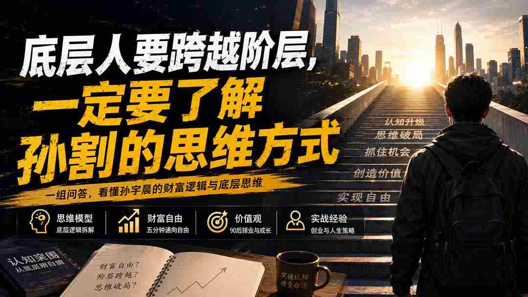 （20040期）付费文章：底层人要跨越阶层，一定要了解孙割的思维方式-一起发