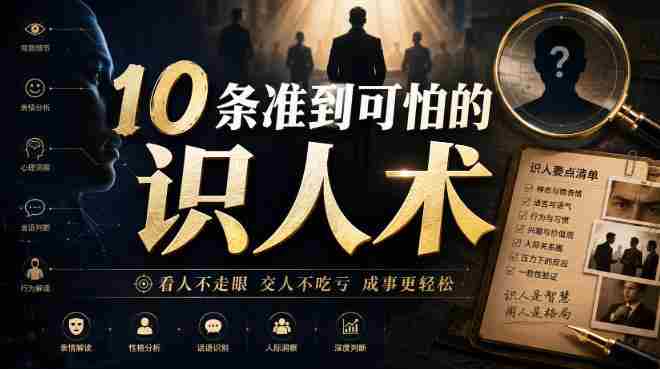付费文章:10条准到可怕的识人术