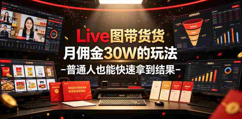 Live图带货月佣金30W的玩法-普通人也能快速拿到结果-一起发