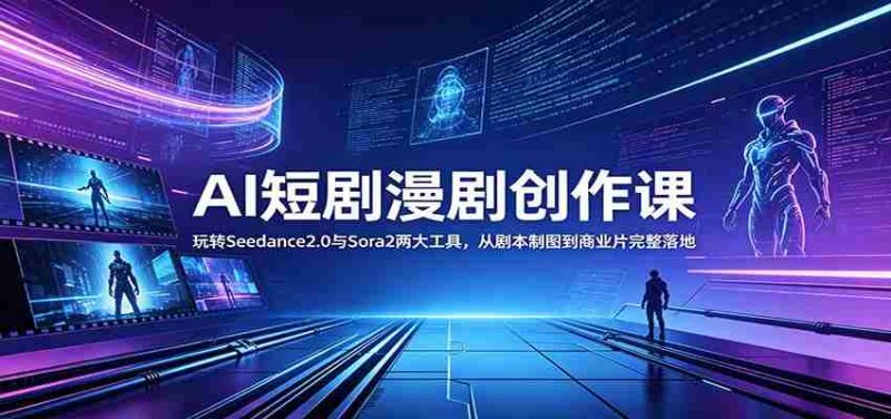 AI短剧漫剧创作课:玩转Seedance2.0与 Sora2两大工具,从剧本制图到商业片完整落地-一起发