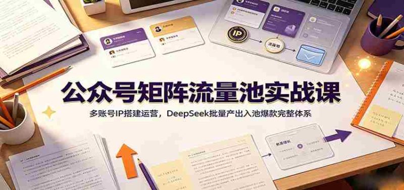 公众号矩阵流量池实战课:多账号IP搭建运营,DeepSeek批量产出入池爆款完整体系-一起发