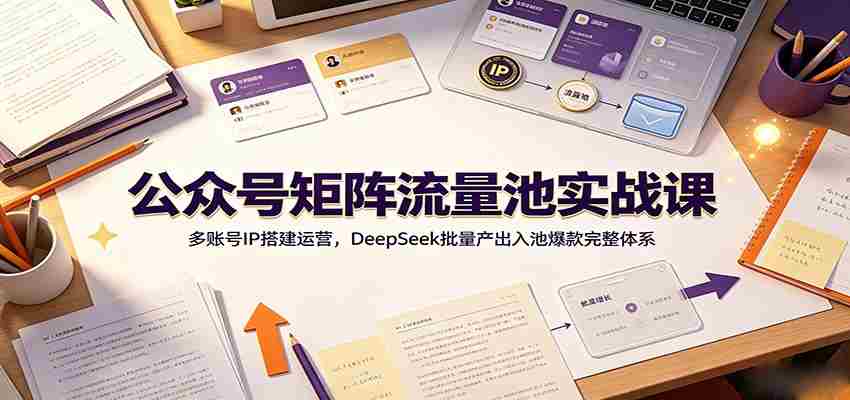 公众号矩阵流量池实战课：多账号IP搭建运营，DeepSeek批量产出入池爆款完整体系-一起发