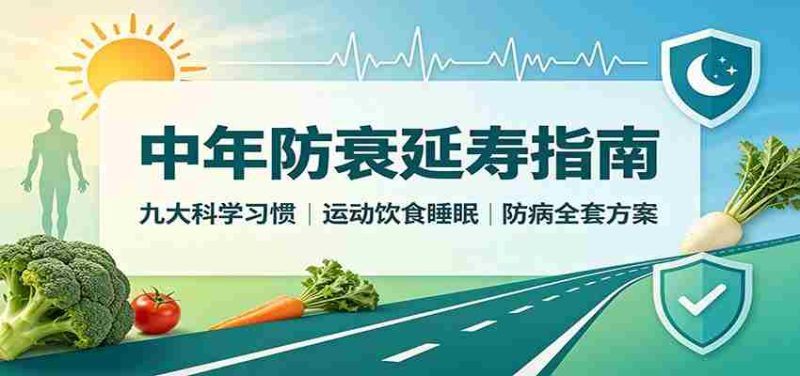 中年防衰延寿指南:九大科学习惯,运动饮食睡眠防病全套方案-一起发