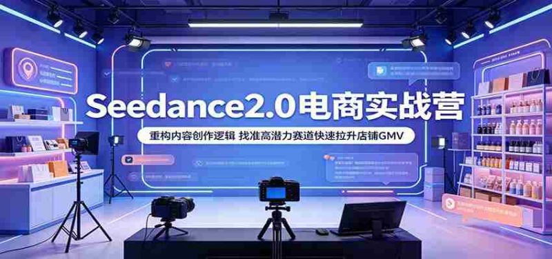 Seedance2.0电商实战营:重构内容创作逻辑,找准高潜力赛道快速拉升店铺GMV-一起发