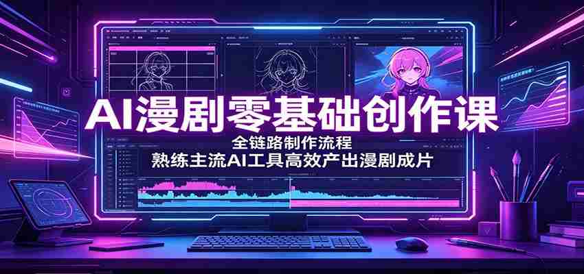AI漫剧零基础创作课：全链路制作流程，熟练主流AI工具高效产出漫剧成片-一起发