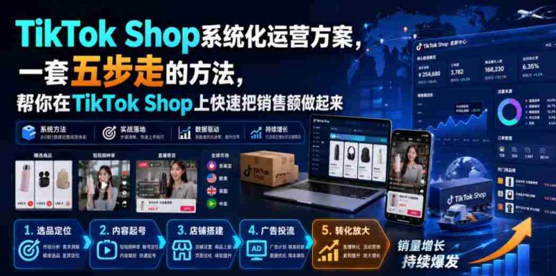 TikTok Shop系统化运营方案,一套五步走的方法,帮你在TikTok Shop上快速把销售额做起来【原创双语字幕】-一起发