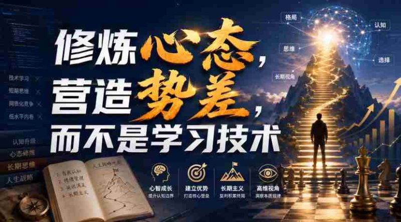 付费文章:修炼心态,营造势差,而不是学习技术-一起发