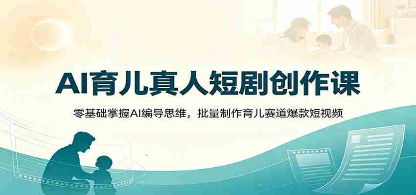 AI育儿真人短剧创作课：零基础掌握AI编导思维，批量制作育儿赛道爆款短视频-一起发