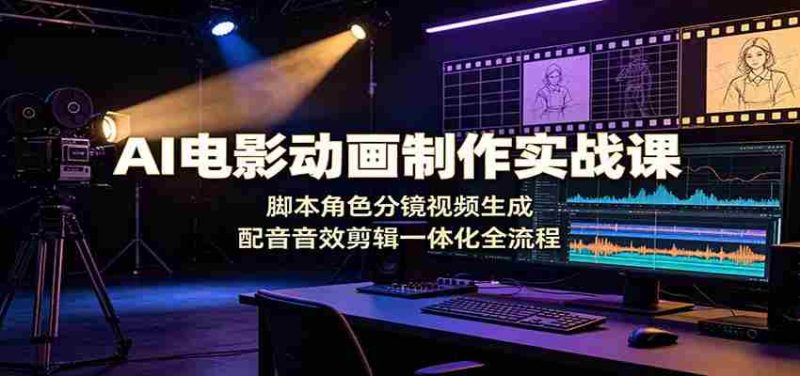 AI电影动画制作实战课:脚本角色分镜视频生成,配音音效剪辑一体化全流程-一起发