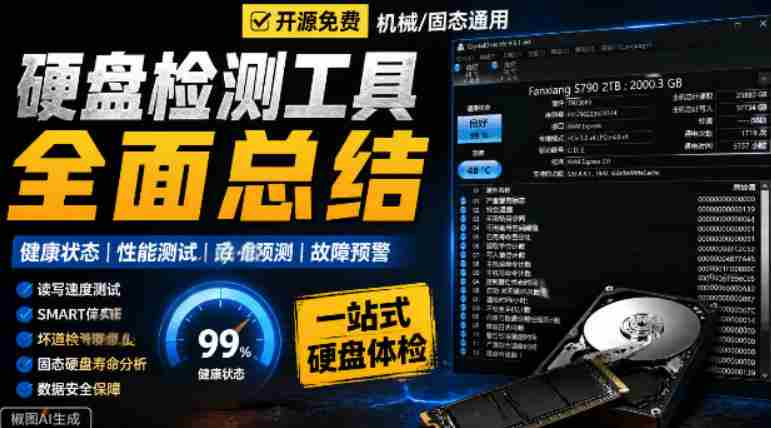 Github宝藏应用！专业磁盘硬盘健康信息检测工具，支持硬盘健康度、通电时间和次数等，CrystalDiskInfo-一起发