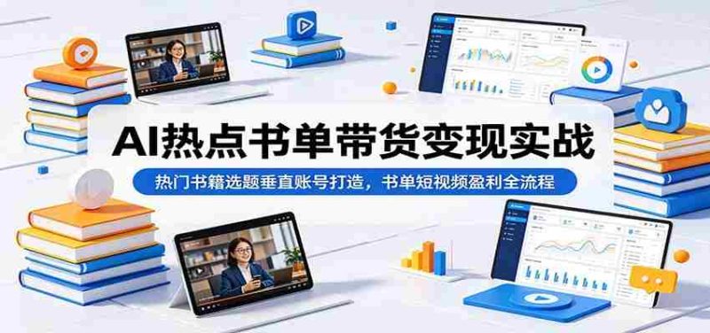 AI热点书单带货变现实战:热门书籍选题垂直账号打造,书单短视频盈利全流程-一起发