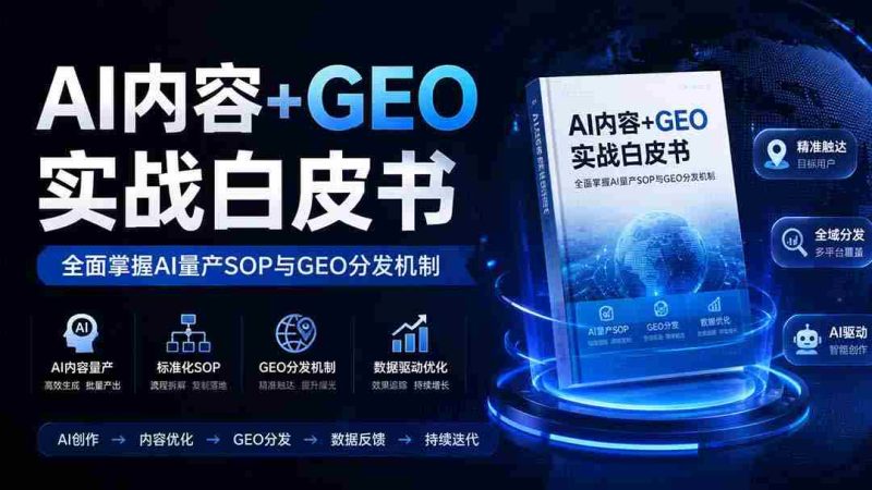 (19729期)AI内容+GEO实战白皮书。全面掌握AI量产SOP与GEO分发机制-一起发