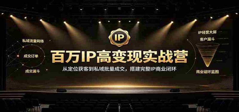 百万IP高变现实战营:从定位获客到私域批量成交,搭建完整IP商业闭环-一起发