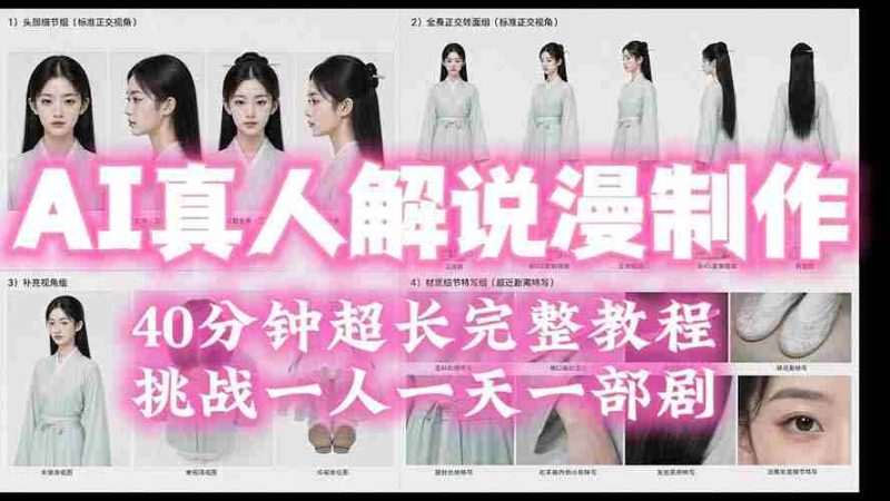 (19508期)2026AI真人解说漫剧制作40分钟超长完整教程:自动批量化制作,挑战一人一天一部剧!-一起发
