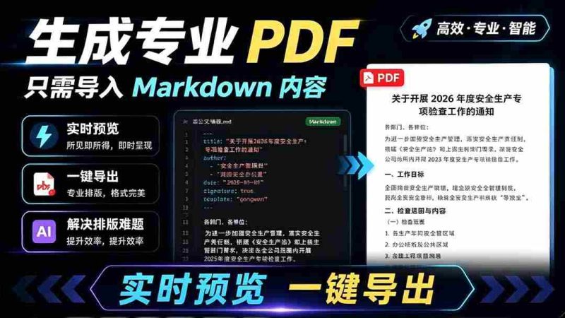 (19224期)只需导入 Markdown 内容,实时预览一键导出专业 PDF!轻松解决AI生成内容排版问题 Presto-一起发