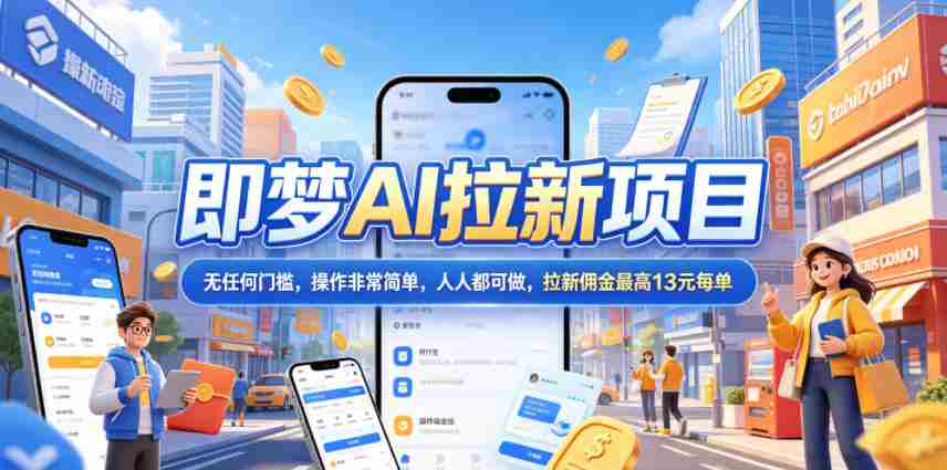 2026年即梦AI拉新项目最新玩法，无任何门槛，操作非常简单，人人都可做，拉新佣金最高13米每单（更新07月25日）-一起发