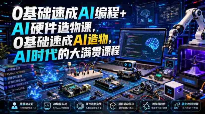 0基础速成AI编程+AI硬件造物课，0基础速成AI造物，AI时代的大满贯课程-一起发