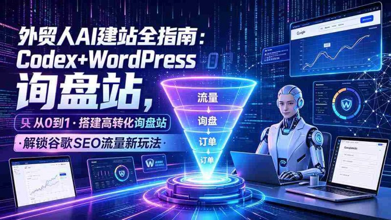 (19439期)外贸人AI建站全指南:Codex+WordPress从0到1·搭建高转化询盘站·解锁谷歌SEO流量新玩法-一起发