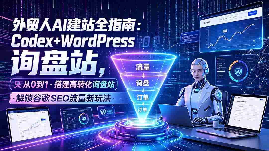 （19439期）外贸人AI建站全指南：Codex+WordPress从0到1·搭建高转化询盘站·解锁谷歌SEO流量新玩法-一起发