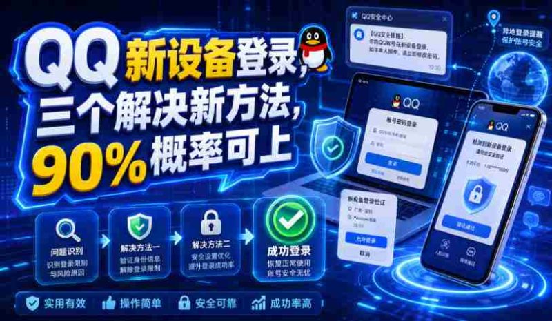 QQ新设备登录，三个解决新方法，90%概率可上-一起发