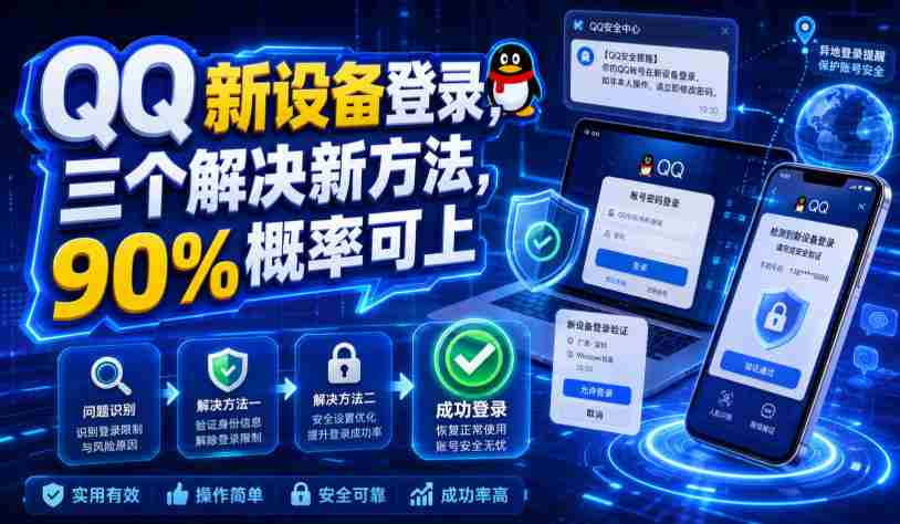 QQ新设备登录，三个解决新方法，90%概率可上-一起发