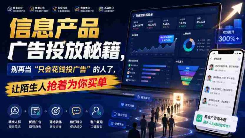 信息产品广告投放秘籍，别再当“只会花钱投广告”的人了，让陌生人抢着为你买单【原创双语字幕】-一起发