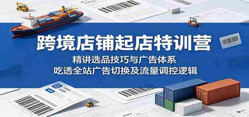 跨境店铺起店特训营:精讲选品技巧与广告体系,吃透全站广告切换及流量调控逻辑-一起发