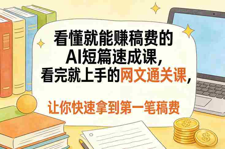 看懂就能賺稿费的AI短篇速成课，看完就上手的网文通关课，让你快速拿到第一笔稿费（更新8月）-一起发