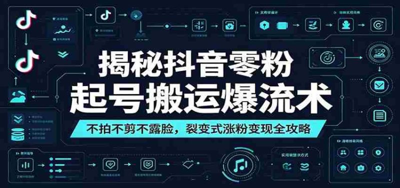 揭秘抖音零粉起号搬运爆流术:不拍不剪不露脸,裂变式涨粉变现全攻略-一起发
