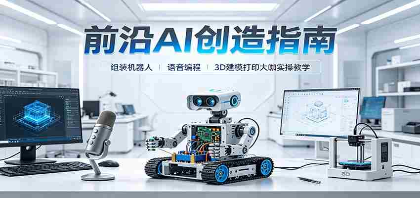 前沿AI创造指南：组装机器人、语音编程、3D建模打印大咖实操教学-一起发