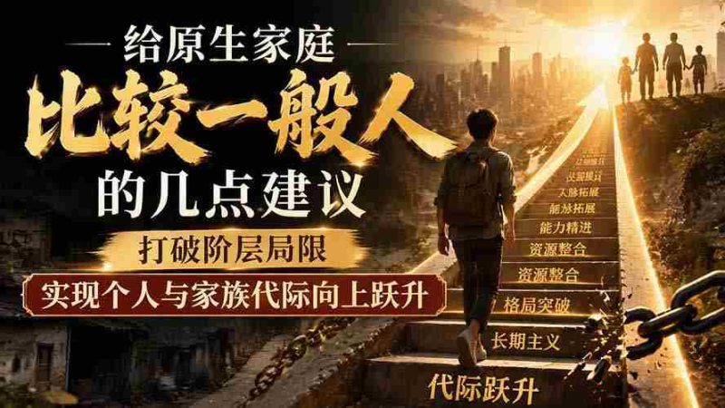 (19708期)付费文章:给原生家庭比较一般人的几点建议,打破阶层局限,实现个人与家族代际向上跃升-一起发