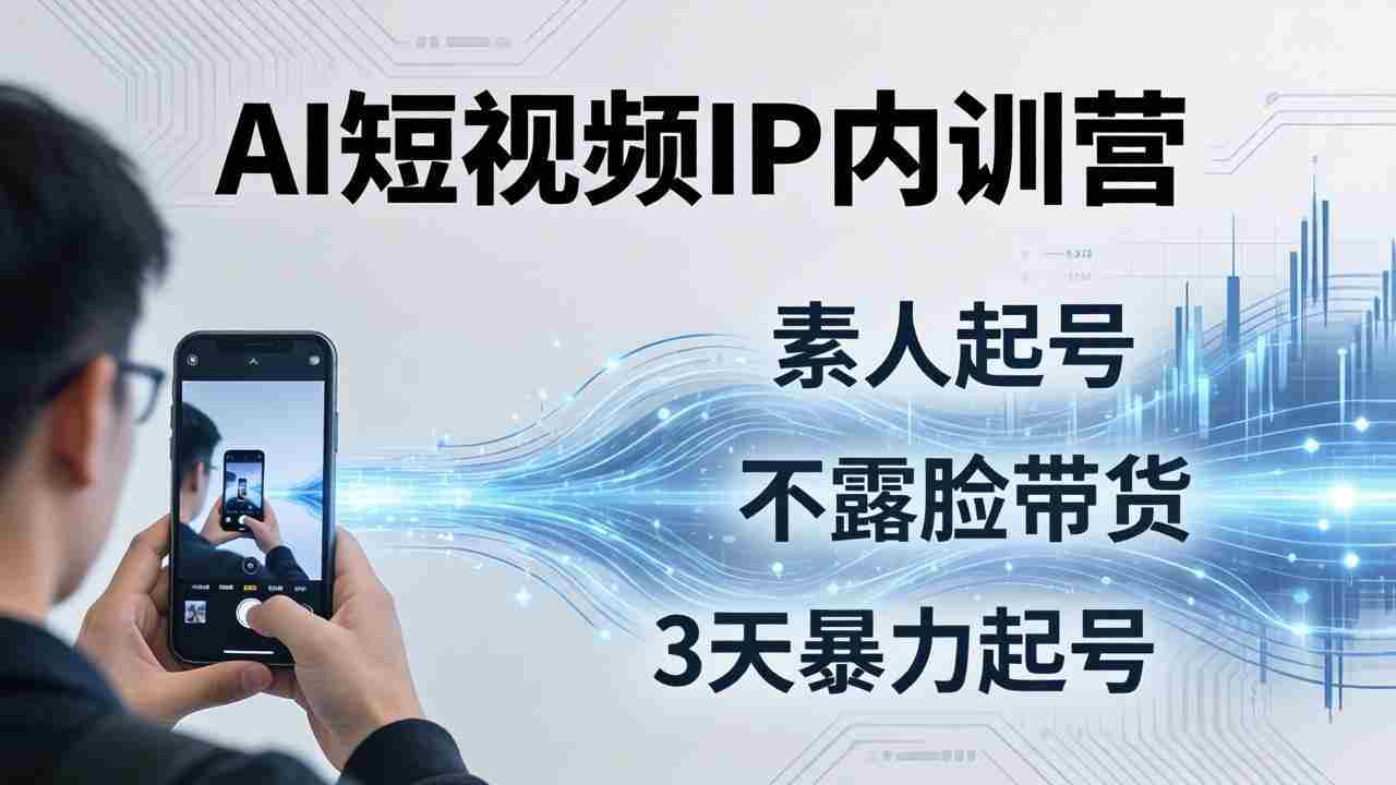 （19208期）2026AI短视频IP内训营-更新：从素人起号到不露脸带货，3天暴力起号全流程拆解-一起发