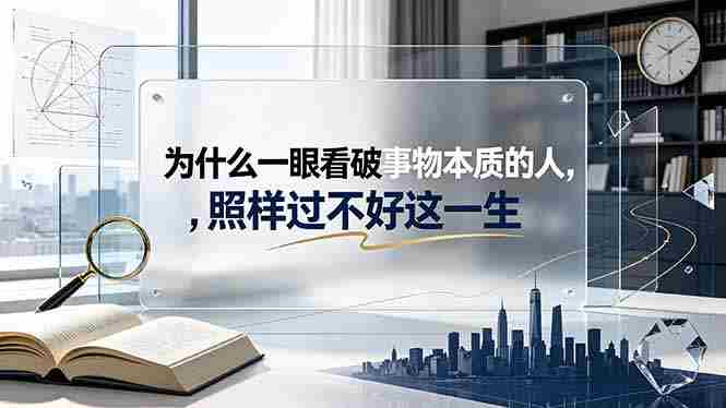 （19165期）付费文章：为什么一眼看破事物本质的人，照样过不好这一生-一起发