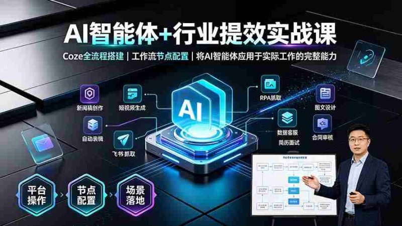 (19281期)AI智能体+行业提效实战课·Coze全流程搭建|工作流节点配置|将AI智能体应用于实际工作的完整能力-一起发