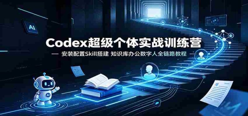 Codex超级个体实战训练营:安装配置Skill搭建,知识库办公数字人全链路教程-一起发